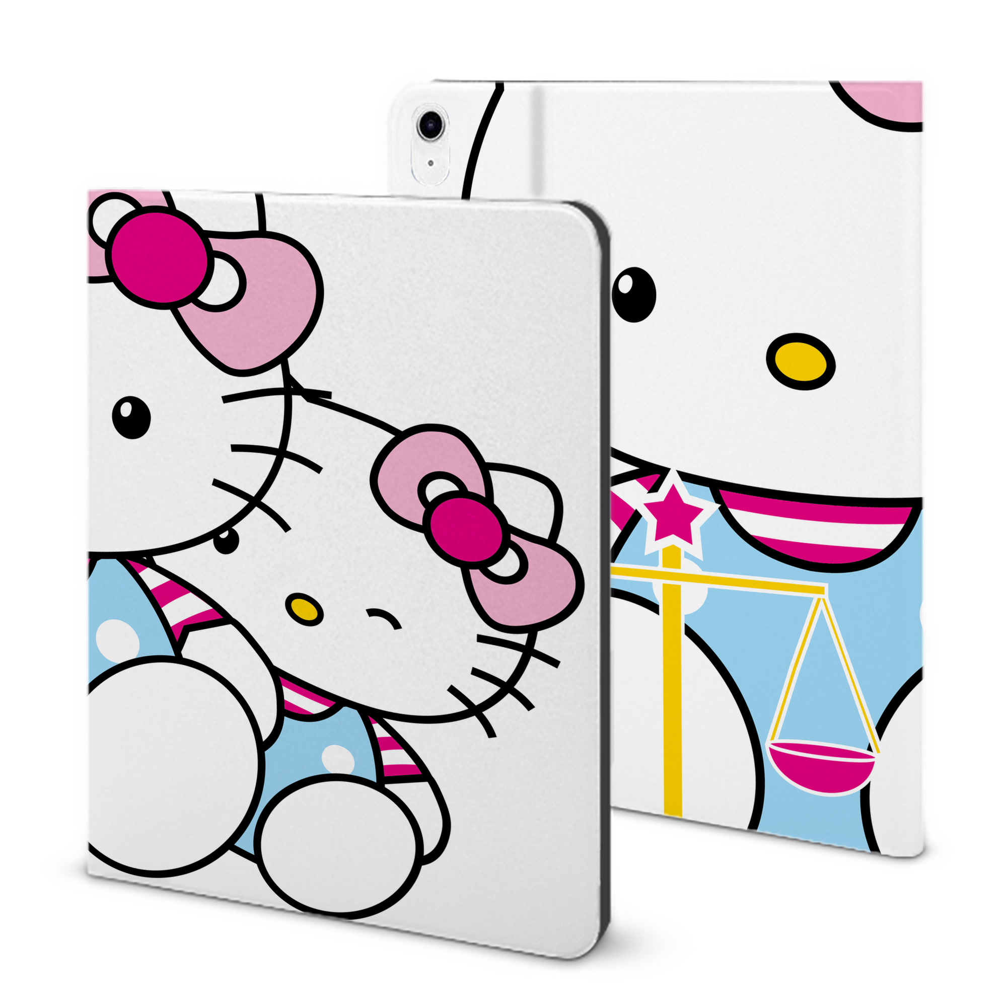 （画像用） Hello Kitty ハローキティ IPad ケース ブック型 PUレザー TPU 耐衝撃 軽量 薄型 ペン収納なし 全面保護 IPad 各モデル対応